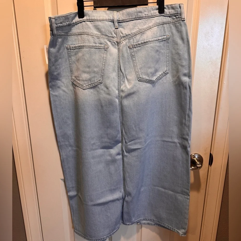Old Navy Women Light Blue Jean Maxi Skirt